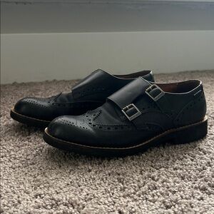 G Star Raw Black Leather Double Monk Women Size 6